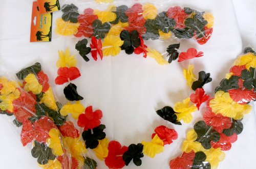 50 x Hawaiikette Blumenkette Deutschland 100cm Fanartikel WM EM