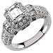 14K White Gold Chic Retro Diamond Engagement Ring (Center stone is not included)