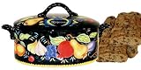 Review Paris and Beebee  / OVAL JAR W/FRUIT MOTIF ON BLACK W/1 LB BISCOTTI COOKIES