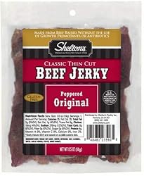 Shelton's Beef Jerky, Peppered Original, 0.5-Ounce Bags (Pack of 12)