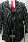 Mens Double Breasted (DB) Black Pinstripe Gangster Zoot Suit - Extremely Sharp! - Includes Brand New Jacket and Pants