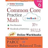 common core practice grade 6 math workbooks to prepare for the parcc or smarter balanced test ccss aligned