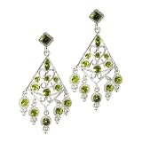 Lime Green Rhinestone Chandelier Dangle Earrings