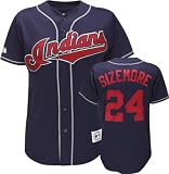 Grady Sizemore Cleveland Indians Second Home Navy MLB Replica Jersey