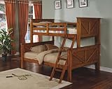 Oak Finish Full / Twin Size Bunk Bed