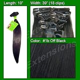 10" Inch #1b Off Black Pro Extensions Human Hair Extensions