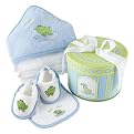 Baby Aspen Finley the Frog 4-Piece Hat Box Bath Time Gift Set - 0-6 months