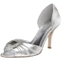 Pelle Moda Women's Ornate Open Toe Two Piece Pump,Silver,7 M US