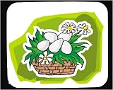 Decorated Mouse Pad with background, plant, basket, egg, flower