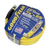 GOODYEAR 46504 3/8-inch by 25-feet 250 PSI Rubber Air Hose With 1/4-Inch MNPT Ends and Bend Restrictors