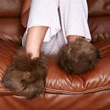 Slippers Baby Alpaca Size Large - Dark Brown - -