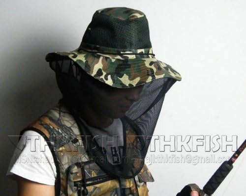Camo Cap Hat camouflage Sunscreen Fly Insect Mosquito Bee Head cover Facemask Fishing Hat Mask