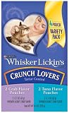 Whisker Lickins Crunch Lovers Cat Treats Crab & Tuna Flavor, 4-Count Pouch (Pack of 4)