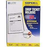 C-Line Stitched Shop Ticket Holders, Both Sides Clear, 9 x 12 Inches, 25 per Box (46912)