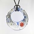 Handmade Millefiori Murano Glass Pendant - Viola Blue/Silver Style2