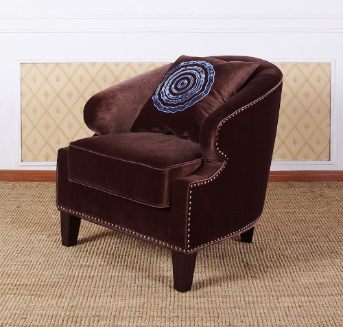 730 Contessa Brown Club Chair With Naihead Accents