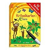Kritzelkarten Tiere: mit abwischbarem Stift (50 Karten)von "kein Autor"