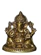 Ganesh Sitting Statue Good Luck Ganesha Brass Idol Meditation Yoga Gift India 7 Inch