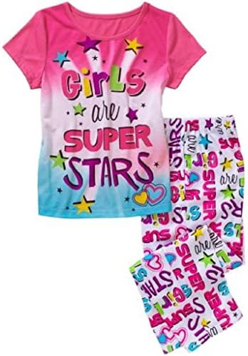 Girl's Leopard Graphic Sleepwear Shirt &amp; Pant Set (XL 14/16, Pink)