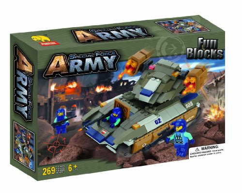 Fun Blocks (Compatible with Lego) Army Troopers Brick Set F (269 Pieces)