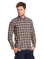 Ossa Fashion Camisa Hombre (Marrón / Azul)