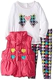 Kids Headquarters Baby-Girls Infant Vest with Tee and Printed Pants, Pink, 12 Months