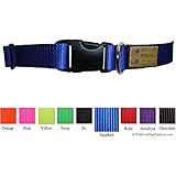 Colorful Quality Dog Collars, Sport Edition, 15-24 Inch Neck, Sapphire Blue