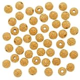 Gold Plated Stardust Sparkle Round Beads 4mm (100)