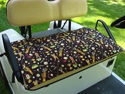 Golf Cart Seat Cover, Golf Print, Black Background