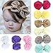 Bestjybt® 9PCS Sweet Babys Girls Chiffon Flower Elastic Bow Headband Head Wrap Turban Knot Hairband