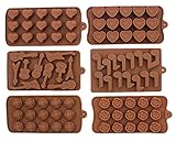 Set of 6 Non-stick Silicone Chocolate Candy Making Mold Tray - Romantic Music with Guitar and a Bunch of Roses for Your Sweet Love