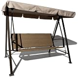 garden and patio furnitures item: Strathwood Camano All-Weather Wicker and Steel Swing with Canopy
