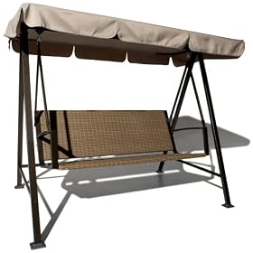 Strathwood Camano All-Weather Wicker and Steel Swing with Canopy from Swings & Rockers Gliders