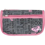 ROXY Skip It Pencil/Cosmetics Case - Dark Grey/Pink by 