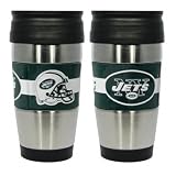 New York Jets Travel Mug: 15 oz Stainless Steel Travel Tumbler