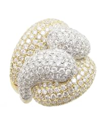 14k White and Yellow Gold 5.18ctw Diamond Cocktail Ring LR1787K Size 7.75