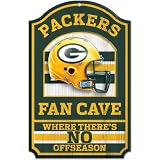 NFL Green Bay Packers 11-by-17 inch Fan Cave No Offseason Wood Sign