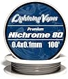 Genuine Lightning Vapes &reg; 0.4x.01mm Flat Ribbon Nichrome 80 Wire 100''