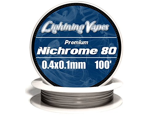 Genuine Lightning Vapes ® 0.4x.01mm Flat Ribbon Nichrome 80 Wire 100'