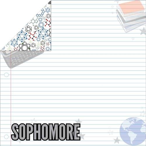 Reminisce Making The Grade 12 by 12-Inch Double Sided Scrapbook Paper, Sophomore
