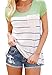 Chellysun Women's Casual O-neck Stripe Crochet Pocket T-shirt Top Tee Blouse