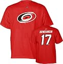 Rod Brind'Amour Red Reebok Name and Number Carolina Hurricanes T-Shirt