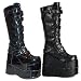 Demonia Men's STACK-308, 6 3/4 Zip-Zag Strap Platform Knee Boot