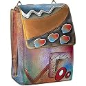 Anuschka Mini Sling: Abstract Twilight Leather Handbags