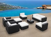 Big Sale Outdoor Patio Wicker Furniture 9-Piece All Weather Sectional Modular Gorgeous Couch Set