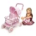 Double Doll Stroller - Pink/ White Gingham