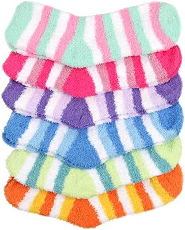 Haslra Premium Soft Warm Microfiber Fuzzy Socks 3-6 Pairs