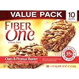 Fiber One Snacks Fiber One Chewy Bars, Oats and Peanut Butter, 10-Bar Value Pack, 14.1 oz.
