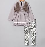 Calvin Klein Girls 2-6x Tunic With Vest And Printed Legging