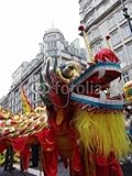 IMAGE OF Wallmonkeys Peel and Stick Wall Decals - Chinese Dragon Dancing - 48